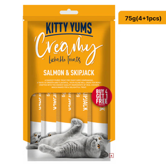 Kitty Yums Creamy Treats for Cats - Salmon & Skipjack