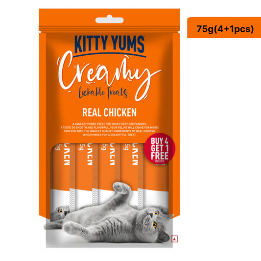 Kitty Yums Creamy Treats for Cats - Real Chicken