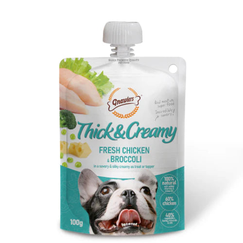 Gnawlers Thick & Creamy Treats for Dogs - Fresh Chicken & Broccoli