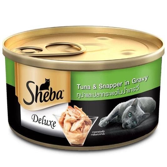 Sheba Premium Wet Food Gravy Tin For Cats - Tuna & Snapper In Gravy