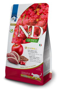 N&D Quinoa Dry Food for Adult Cats - Hairball ( Duck, Apple & Cranberry )
