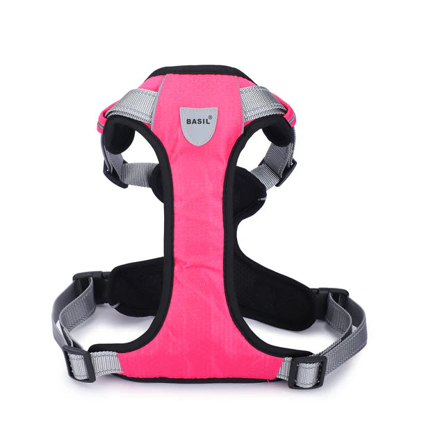 Basil No-Pull Vest Reflective Handle Full Body Belt / Harness - Pink