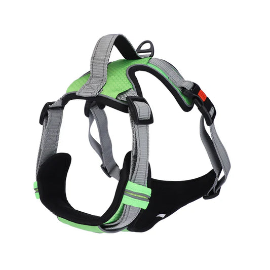 Basil No-Pull Vest Reflective Handle Full Body Belt / Harness - Green