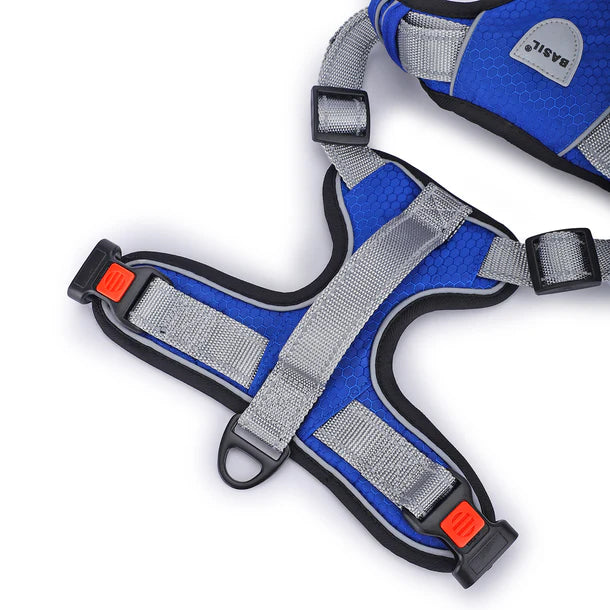 Basil No-Pull Vest Reflective Handle Full Body Belt / Harness - Blue
