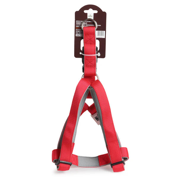 Basil Padded Adjustable Harness / Body Belt for Dogs & Puppies (Red)