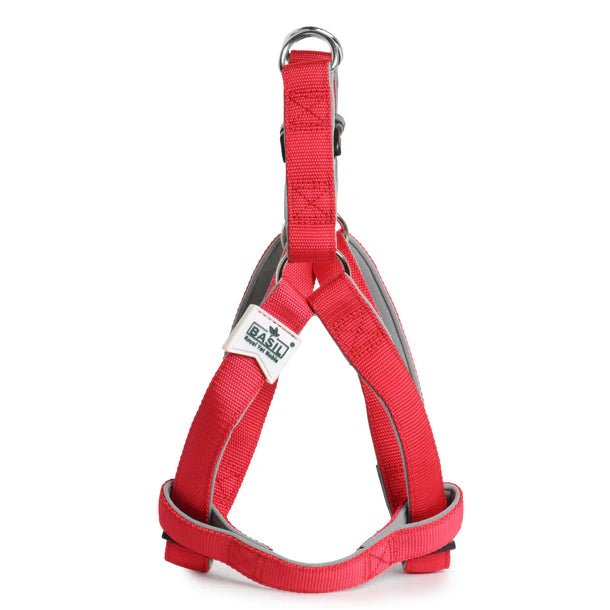 Basil Padded Adjustable Harness / Body Belt for Dogs & Puppies (Red)