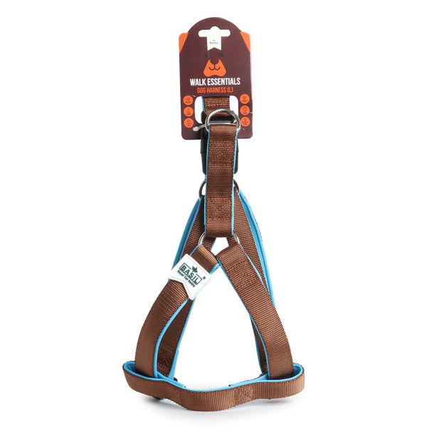 Basil Padded Adjustable Harness / Body Belt for Dogs & Puppies (Brown)