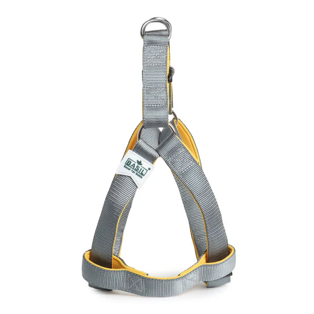 Basil Padded Adjustable Harness / Body Belt for Dogs & Puppies (Grey)