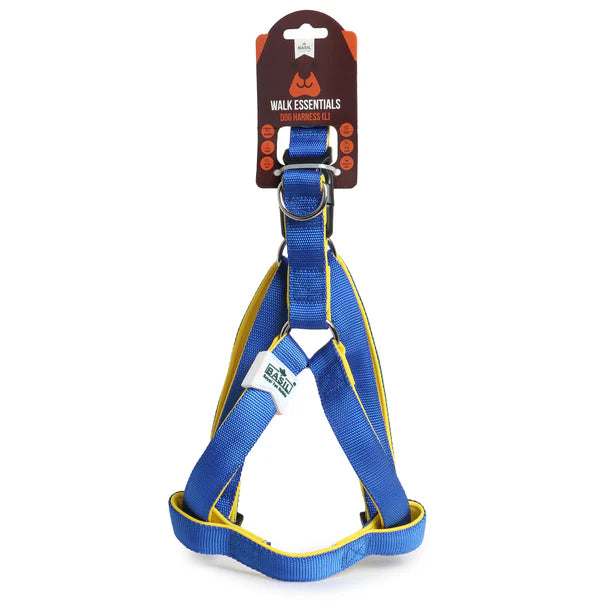 Basil Padded Adjustable Harness / Body Belt for Dogs & Puppies (Blue)