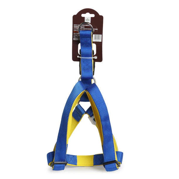Basil Padded Adjustable Harness / Body Belt for Dogs & Puppies (Blue)