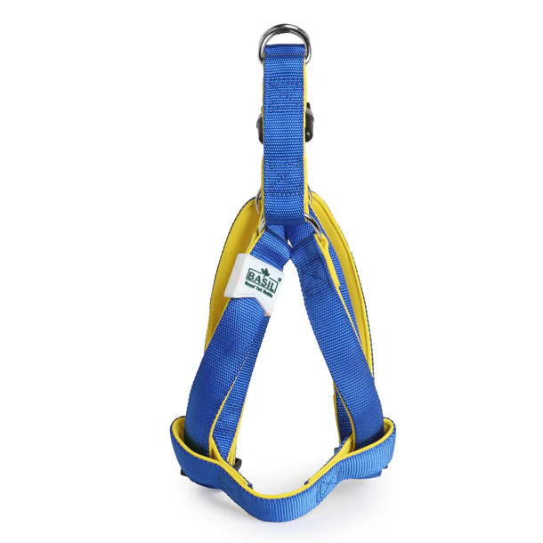 Basil Padded Adjustable Harness / Body Belt for Dogs & Puppies (Blue)