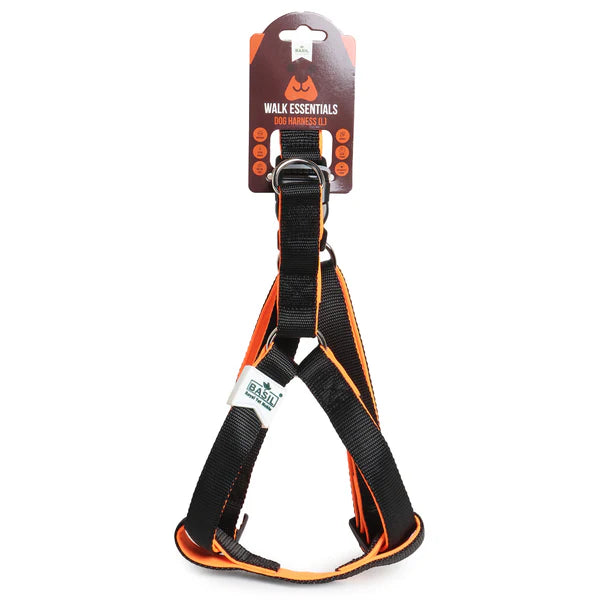 Basil Padded Adjustable Harness / Body Belt for Dogs & Puppies (Black)