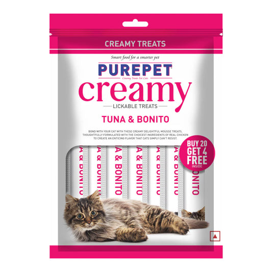 Purepet Creamy Treats for Cats 24's - Tuna & Bonito