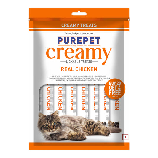 Purepet Creamy Treats for Cats 24's - Real Chicken