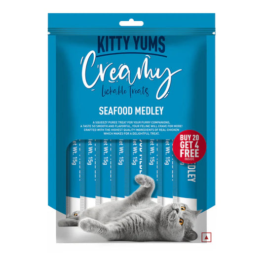 Kitty Yums Creamy Treats for Cats (24's) - Seafood