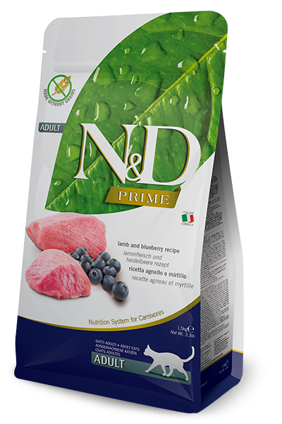 N&D Dry Food for Adult Cats - Lamb & Blueberry