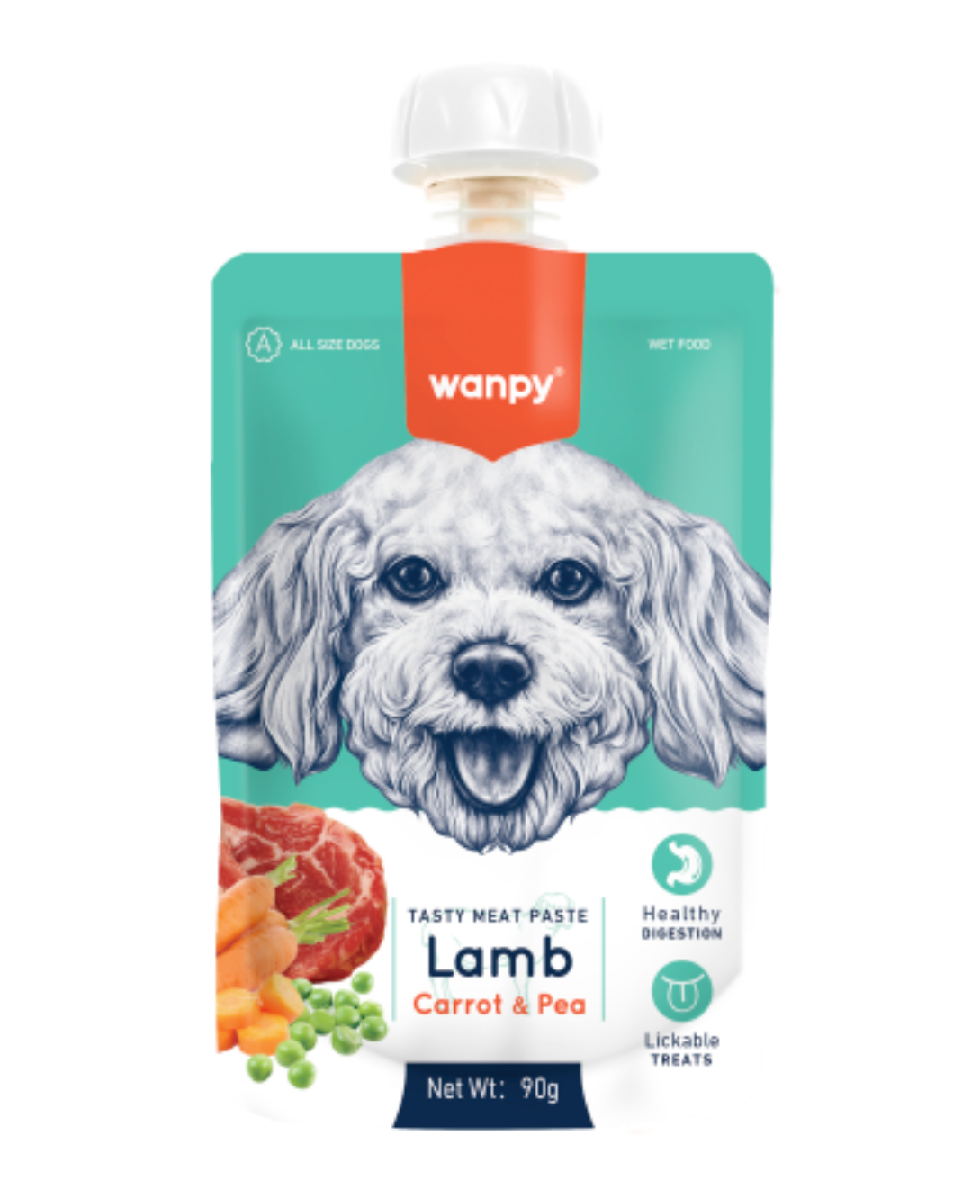 Wanpy Creamy Treats for Dogs 90 gm - Lamb Carrot & Peas