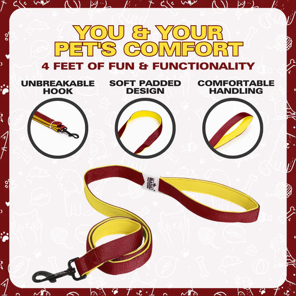 Basil Leash / Rope for Dogs, Cats & Puppies (Solid Maroon)