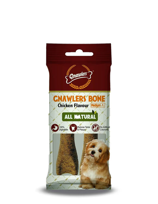 Gnawlers Chicken Bone for Dogs - Medium 90 gm (2 pc)