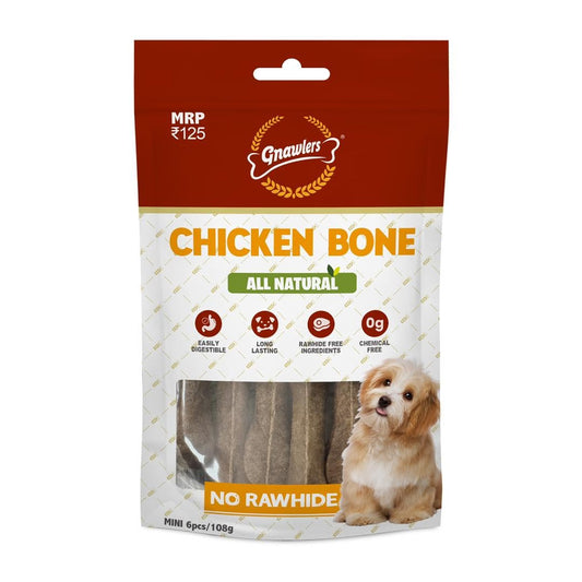 Gnawlers Chicken Bone for Dogs - Mini
