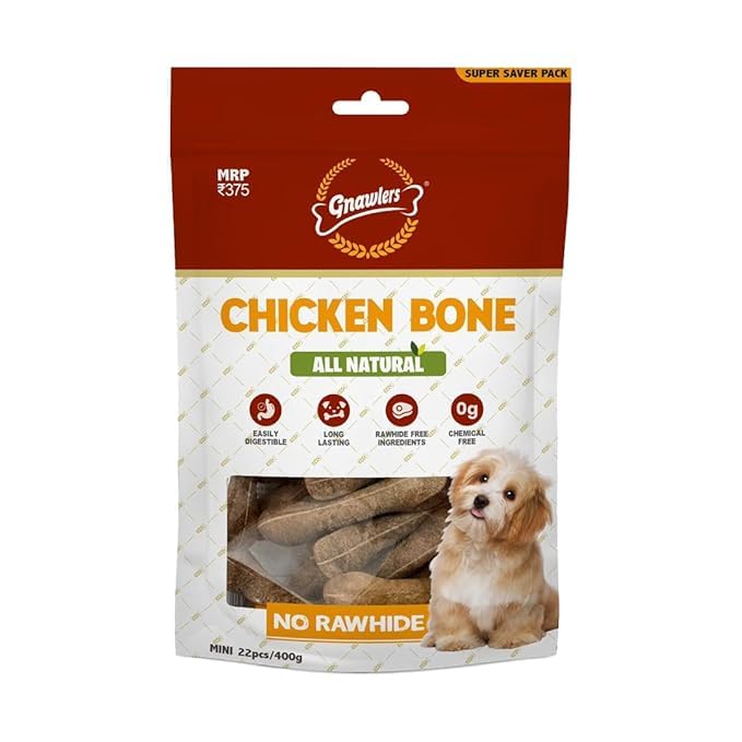 Gnawlers Chicken Bone for Dogs - Mini