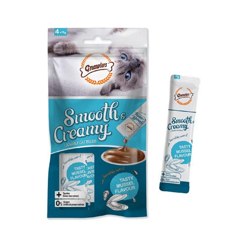 Gnawlers Smooth & Creamy Treats for Cats - Mussel