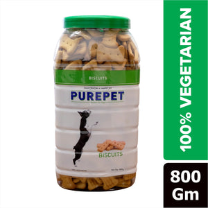 Purepet 100% Vegetarian Biscuits Jar For Dogs 800 gm - Veg