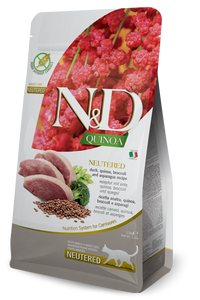 N&D Quinoa Dry Food for Adult Cats - Neutered ( Duck, Broccoli & Asparagus )