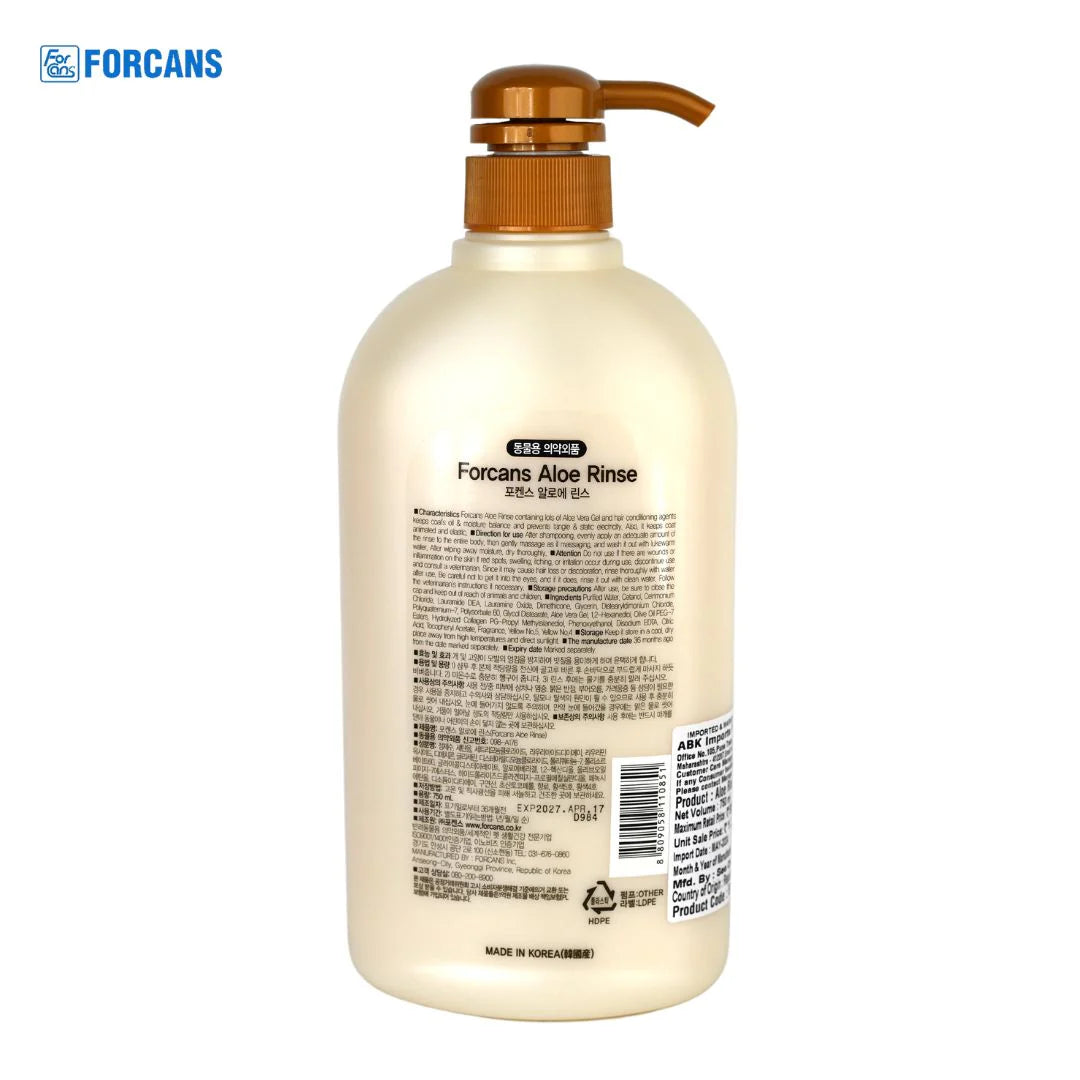 Forcans Aloe Rinse Conditioner for Dogs 750 ml