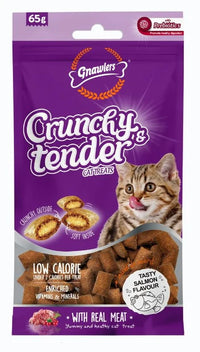 Gnawlers Crunch & Tender Dry Treats for Cats - Salmon
