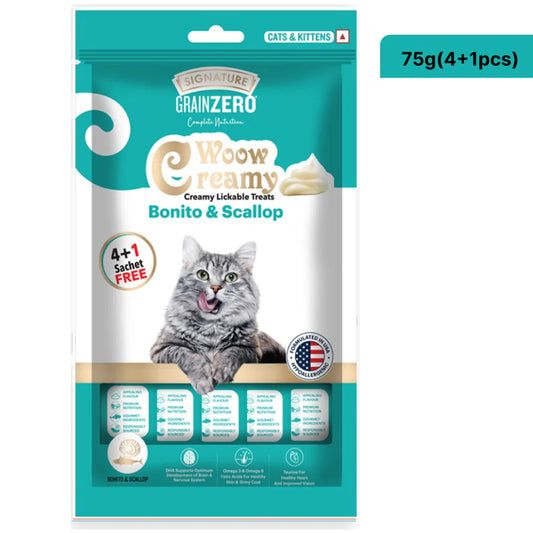 Grain Zero Creamy Treats for Cats (5's) - Bonito & Scallop