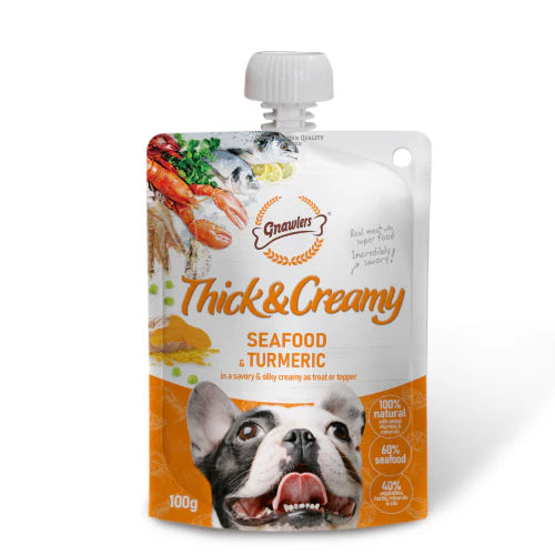Gnawlers Thick & Creamy Treats for Dogs - Seafood & Turmeric