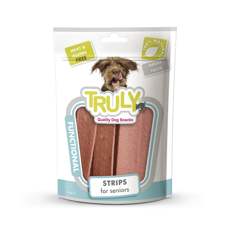 Truly Dry Treats for Dogs 90 gm - Strips for Senior