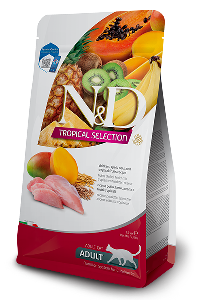 N&D Dry Food for Adult Cats - Tropical Selection ( Chicken & Tropical Fruits )