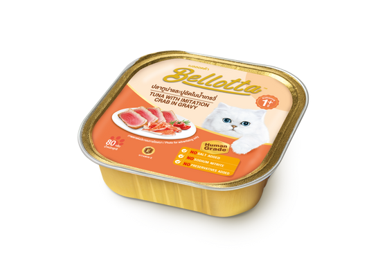 Bellotta Wet Food Gravy Tray for Cats - Tuna with Imitation Crab