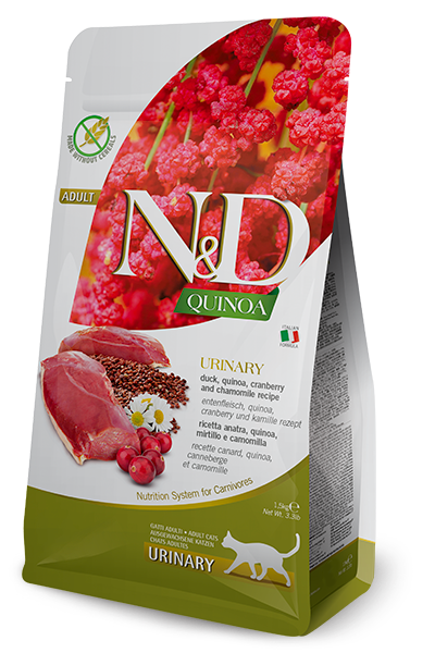 N&D Quinoa Dry Food for Adult Cats - Urinary ( Duck, Cranberry & Chamomile )