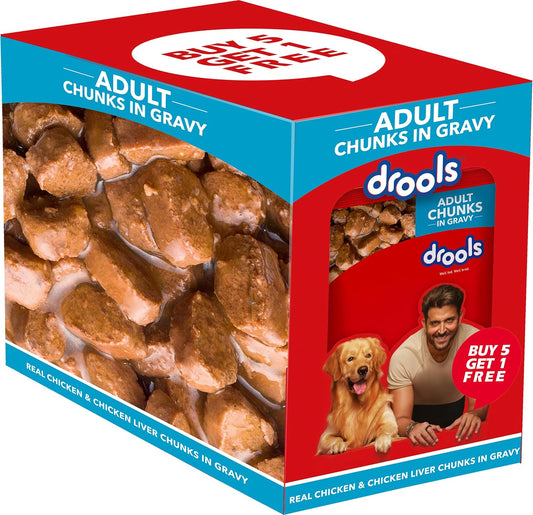 Drools Wet Food Gravy for Adult Dogs 150 gm - Buy 5 Get 1 Free
