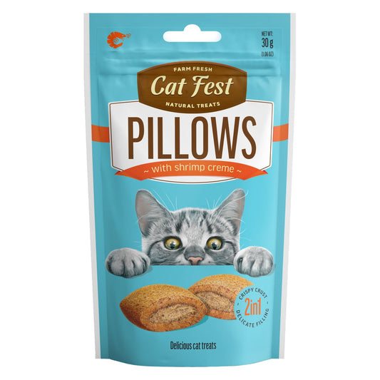 Cat Fest Pillows Dry Treats for Cats 30 gm - Shrimp Cream