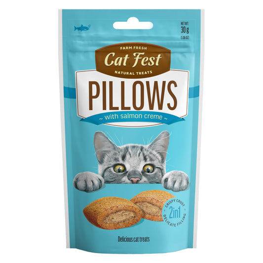 Cat Fest Pillows Dry Treats for Cats 30 gm - Salmon Cream