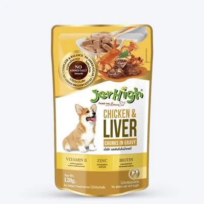 Jerhigh Wet Food Gravy for Dogs 120 gm - Chicken & Liver